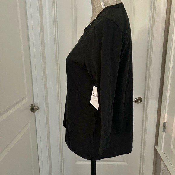 NWT! Coral Bay Women’s Christmas Black & Red Jeweled Cardinals 3/4 Sleeve Top PM - Picture 8 of 12